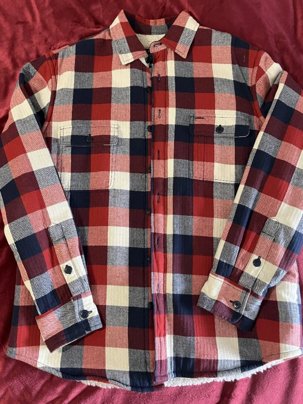 J.Crew Men's Red and Blue Jacket